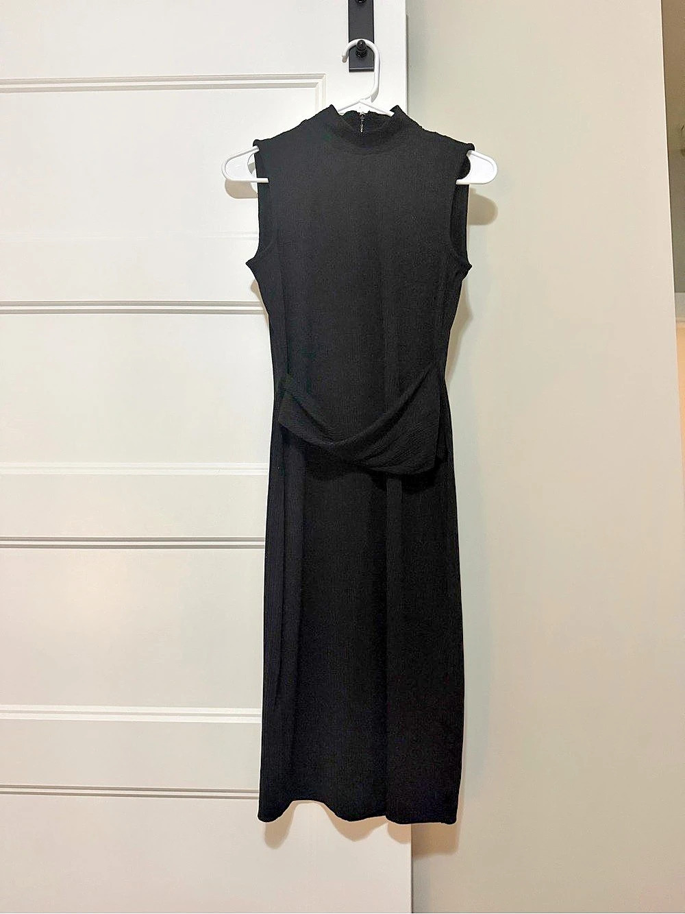 Tommy Hilfiger Black Twist Front Midi Dress Size Small